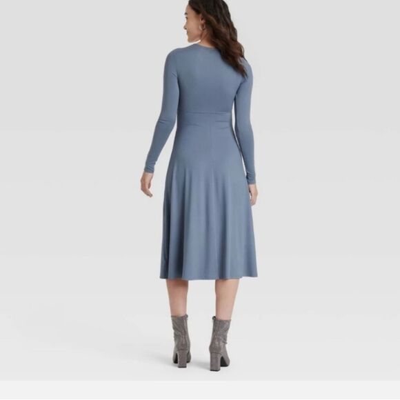 🆕️🥻a new day Long Sleeve Twist-Front Midi Dress, Sz XS - Picture 3 of 3